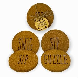 Cork Coasters Set of 4 Rae Dunn Font Quotes Neutral By Manor House Market
